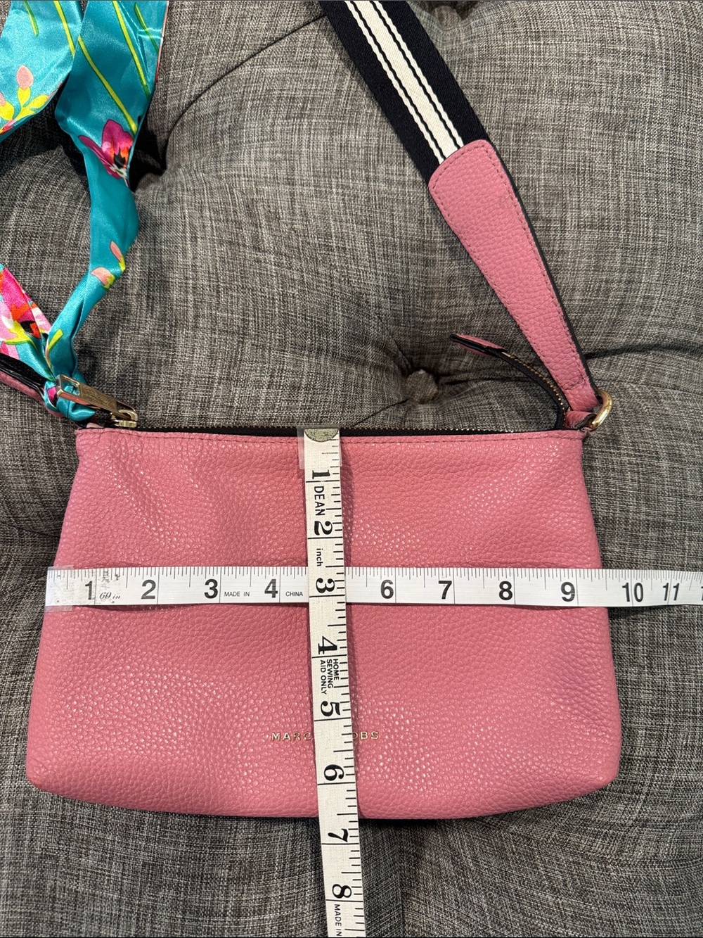 Marc Jacobs Bag The Cosmo Pink Leather Crossbody Striped Strap Bag - Picture 17 of 17